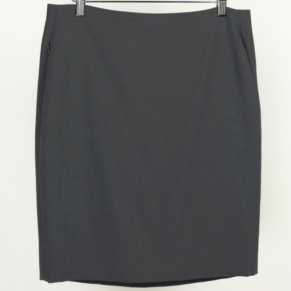 Akris Skirt Grey Stretch-Wool Pencil Skirt